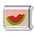 Maillon de breloque italienne en acier inoxydable avec émail pastèque pour bracelet DIY - Motif Pastèque (25) / 1 Pièce