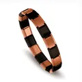 Rose gold and black stainless steel modular Italian charm bracelet for men and women - Black and Rose Gold Color-Block Link / Black and Rose Gold Dual Tone