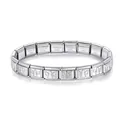 Stainless steel modular charm bracelet with angel link design in silver finish - Angel Wing / Steel