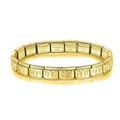 Elegant gold-plated stainless steel Italian modular charm bracelet with angel wing motifs - Angel Style / Gold