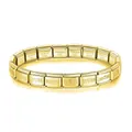Premium gold plated stainless steel Italian modular charm bracelet with MOM heart engraving - MOM Style / Gold