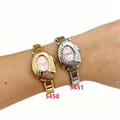 Stylish flying fish design quartz wristwatches with pink oval dials for couples - Flying Fish Style Pink Dial (5450) / Gold