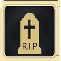 Χρυσό διακοσμητικό μνήματος με RIP για αρθρωτά βραχιόλια από ανοξείδωτο ατσάλι DIY για όλους - Επιτύμβια Στήλη (A5595) / Χρυσό