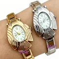 Orologio al quarzo a forma di pesce volante con quadrante ovale e cinturino metallico - Stile Pesce Volante Quadrante Verde (5457) / Argento