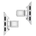Close-up of silver stainless steel watch band connectors for DIY bracelet assembly - 42mm to 12mm Adapter (3201) / 2-Piece Set / Silver