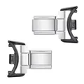 Detailed view of stainless steel modular watch band connectors for DIY customization - 18mm to 14mm Adapter (3206) / 2-Piece Set / Silver Black
