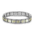 Premium stainless steel Italian modular charm bracelet with gold heart arrow links - Arrow Through Heart / Gold & Silver