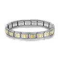 Silver stainless steel modular charm bracelet with gold angel link charms - Angel / Gold & Silver