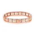 Rose gold stainless steel Italian modular link bracelet with angel wing charms - Angel Wing / Rose Gold