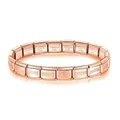 Premium rose gold Italian charm bracelet with MOM heart engraving in stainless steel - MOM Letter / Rose Gold