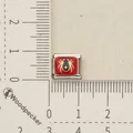 Detailed macro shot of a red and black spider charm for DIY Italian modular bracelet jewelry - Spider Pattern (5)