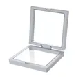 Square white 3D floating film display box for jewelry charms and accessories - Jewelry Display Box (Box)