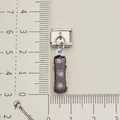 Stainless steel Italian modular charm with pink star skateboard pendant on ruler - Black Star Skateboard Charm (Single 2)