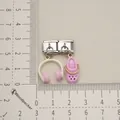 Charms italianos de auriculares y zueco rosa para pulsera modular de acero inoxidable - Estilo 6 / Auricular Rosa Y Zueco Rosa