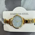 DIY modular stainless steel watch with gold strap and silver glitter dial face - Gold Light Blue Dial Modular Watch(A4615)