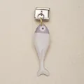 Charme modulaire italien en acier avec pendentif poisson violet et blanc pour DIY - Poisson Lavande et Blanc (3)