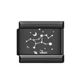 Schwarzes modulares Sternzeichen Jungfrau Charm-Glied aus Edelstahl für DIY-Armbänder - Jungfrau