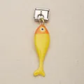 Charme de poisson jaune modulaire en acier inoxydable pour bracelets à maillons DIY - Poisson Orange et Jaune (6)