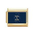 Maillon modulaire en acier inoxydable doré pour bracelet avec décor Sotto le Stelle - Sous Les Étoiles Style (9)