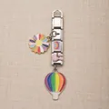 Roestvrijstalen armband met madeliefje en kleurrijke regenboog luchtballon hanger bedel - Luchtballon Regenboog Serie (6)