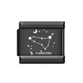Schwarzer Edelstahl Capricorn Sternzeichen Italienischer Charm für Armband - Steinbock
