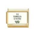 Maillon italien doré avec message 'La Famiglia È Tutto' et motif branche d'olivier - La Famille Est Tout Style (11)