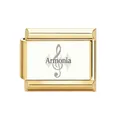 Maillon de bracelet modulaire italien en acier doré avec motif musical Armonia - Harmonie Style (13)