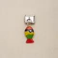 Charme modulaire italien en argent avec pendentif poisson multicolore pour bijoux DIY - Poisson Émaillé Épissé Multicolore (10)