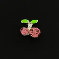 Funkelnder Kirsch-Anhänger mit rosa Strasssteinen für DIY Floating Memory Lockets - Rosa Strass Kirsche (10er Pack) / 10er Pack