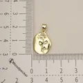 Gold stainless steel oval pendant with embossed rose design for DIY jewelry making - Rose Flower Relief Style (11)