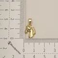 Gold-plated stainless steel horse head pendant charm shown with a measurement ruler - Gold Horse Head Style (13)