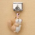 Charm italien mignon avec pendentif écureuil en acier inoxydable pour bracelets DIY - Style Écureuil Brun Dessin Animé (6)
