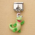 Pendentif grenouille verte pour bracelet modulaire italien en acier inoxydable, accessoire DIY - Style Grenouille aux Grands Yeux Dessin Animé (10)