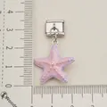 Lavender enamel starfish charm for Italian modular bracelet link, stainless steel - Purple Gradient Starfish Charm (Single 14)