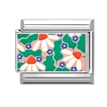 Abalorio para pulsera modular italiana con diseño de patrón floral colorido - Estilo de Impresión Floral de Margarita Esmeralda (15)