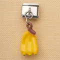 Pendentif de banane jaune avec lien italien en acier inoxydable pour bracelet DIY - Style Grappe de Bananes Jaunes (12)