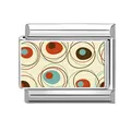 Eslabón de pulsera modular italiana de acero inoxidable con diseño retro abstracto - Estilo de Impresión de Círculo Concéntrico Vintage (16)