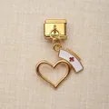 Goldener italienischer Modular-Armbandanhänger mit Schwesternhaube - Krankenschwesterhut-Herz-Stil (8)