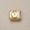Eslabón de charm italiano con candado de corazón dorado para pulseras modulares - Estilo Candado Corazón Dorado (18)