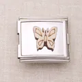 Ανοξείδωτο ιταλικό charm link με ξύλινη πεταλούδα για DIY βραχιόλια και κοσμήματα - Ασημένια Ξύλινη Πεταλούδα (12)