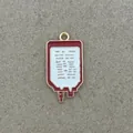 Emaillierter roter Blutbeutel-Anhänger für medizinischen DIY-Schmuck und Halsketten - Infusionsbeutel Anhänger