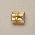 Eslabón de charm italiano de acero inoxidable con diseño de avión dorado para pulsera modular - Estilo Avión Dorado (23)