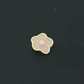 Pequeño amuleto de esmalte de flor rosa para collar de medallón de memoria flotante DIY - Flor de Esmalte Rosa (13) / Paquete de 10
