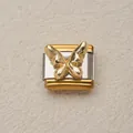 Eslabón de charm italiano para pulsera DIY con mariposa dorada en acero inoxidable - Estilo Mariposa Dorada (24)