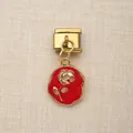 Goldener italienischer Edelstahl-Modul-Charm mit rotem Emaille-Rosen-Anhänger für DIY - Rote-Rosen-Stil (16)
