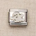 Module de breloque italienne en acier inoxydable avec motif fantôme blanc pour bijoux DIY - Style de Petit Fantôme en Émail Blanc (13)