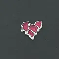 Abalorio de corazón rojo esmaltado para joyas DIY de medallón flotante - Corazón de Esmalte Rojo (18) / Paquete de 10