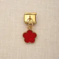 Goldenes italienisches modulares Armband-Charm mit rotem Blumenanhänger für Damen - Roter Blumenstil (19)