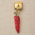 Charm modulaire doré avec pendentif piment rouge réaliste pour la création de bijoux DIY - Piment Rouge (17)