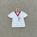 Weißer Krankenschwester-Kasack Emaille-Anhänger für kreative DIY-Schmuckherstellung - Kasack/Uniform Anhänger